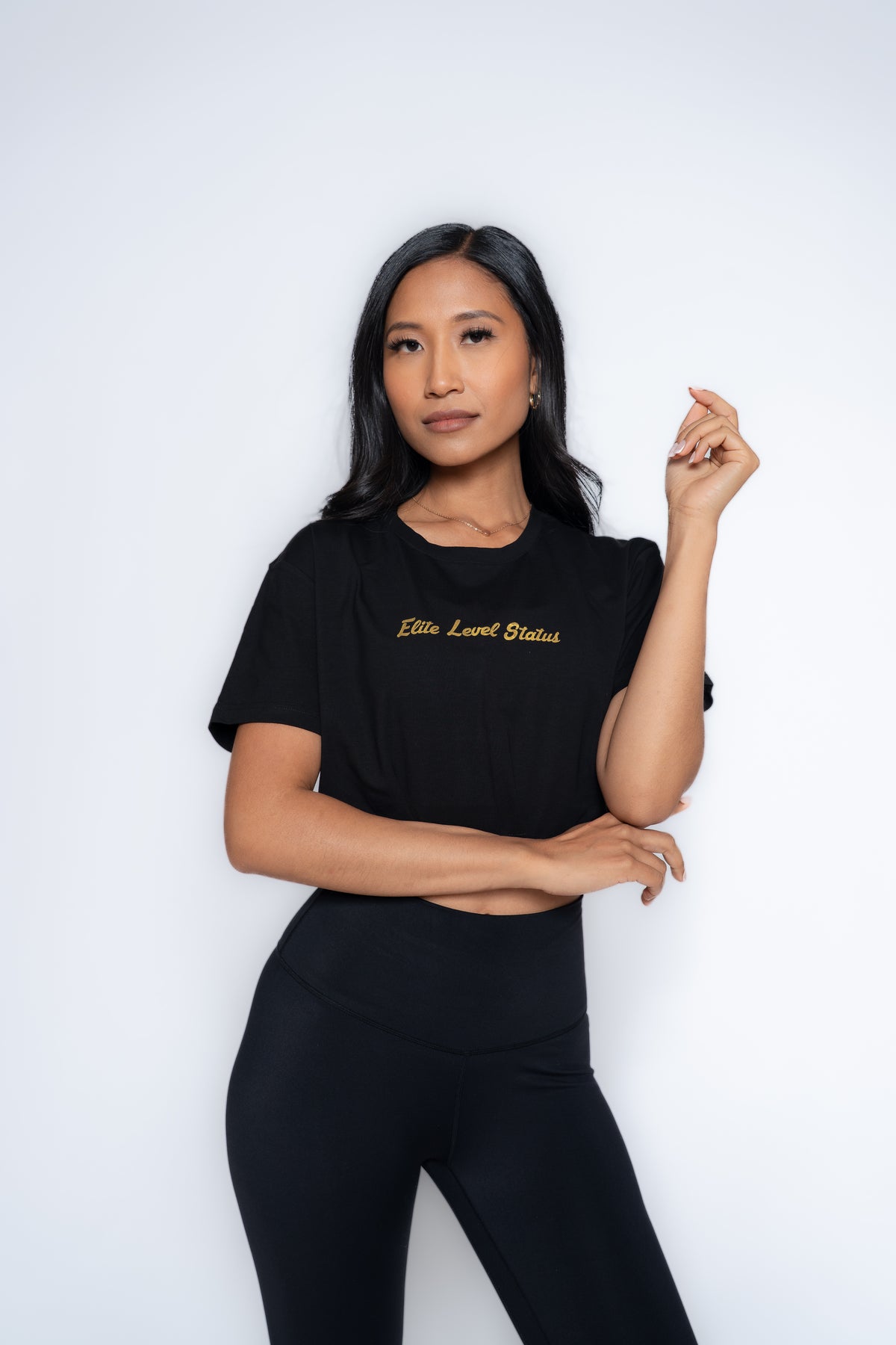 AuraLuxe Loose Fit Cropped Short Sleeve Shirt