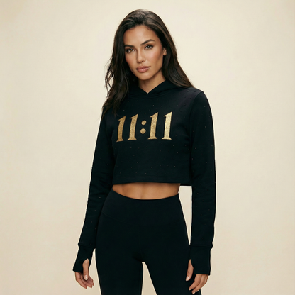 Angel Numbers Cropped Hoodie