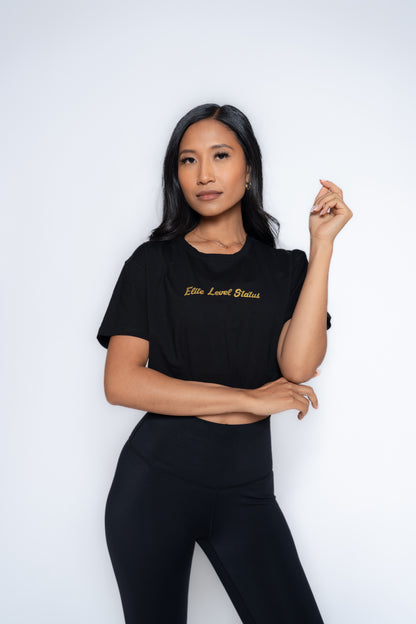 AuraLuxe Loose Fit Cropped Short Sleeve Shirt