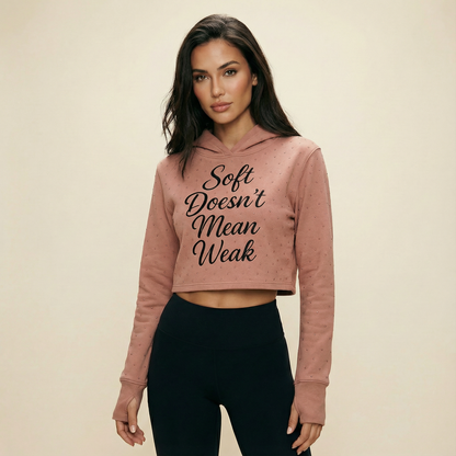 Soft Doesn't Mean Weak Cropped Hoodie